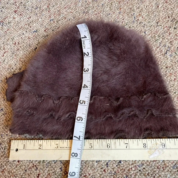 Dalia Angora Blend Soft Stretchy Fuzzy Fur Brown Womens Hat One Size Fits Most - Picture 7 of 8